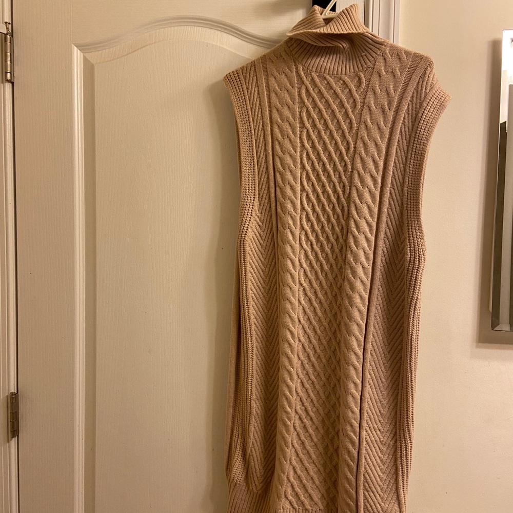Tan Cable Knit Sweater Dress